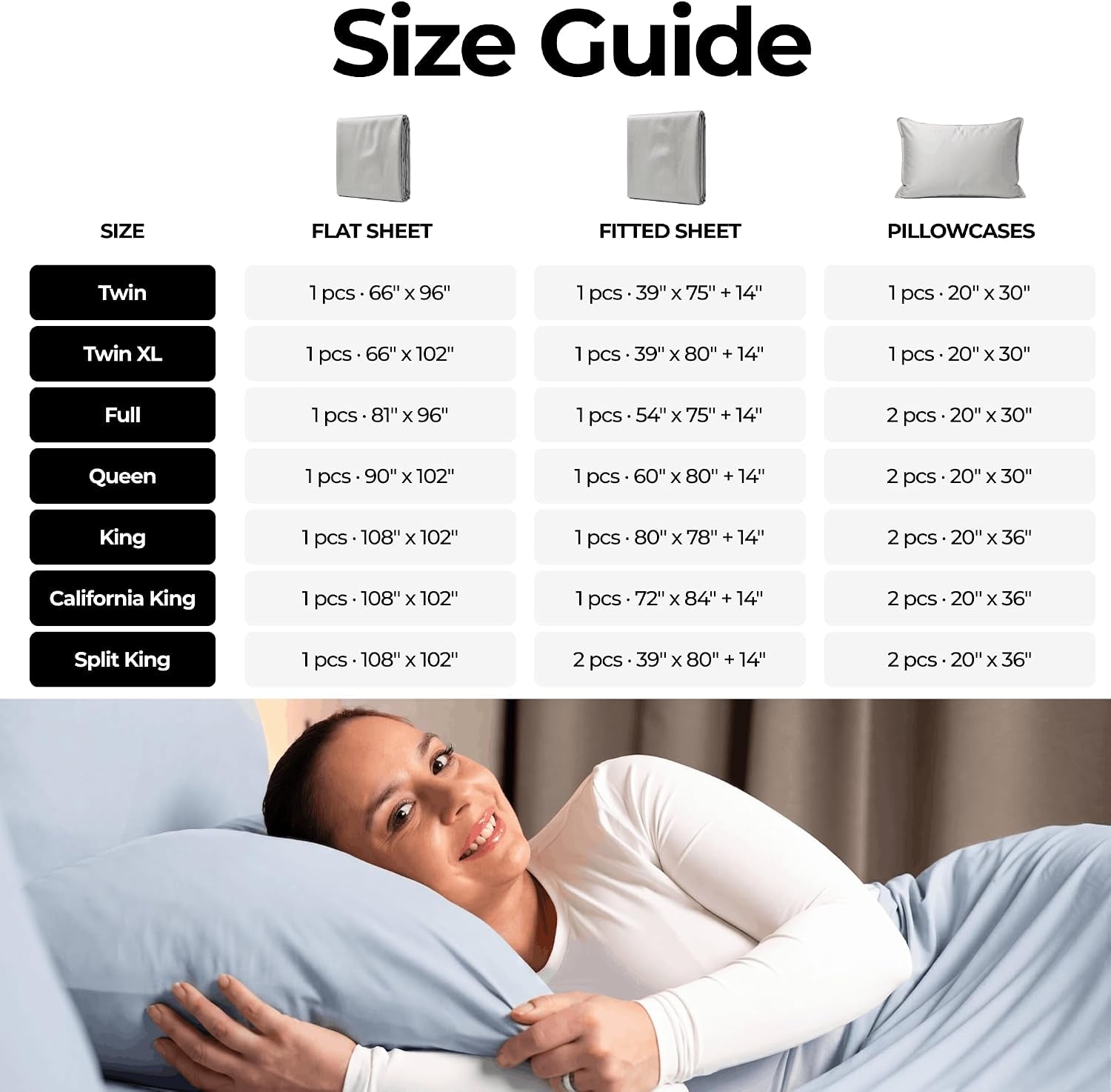 Silver Infused Bed Sheets Set - Ultra-Soft Temperature-Regulating Fabric with Self-Cleaning Technology™ That Stays Fresh 3X Longer for Hygienic Sleep