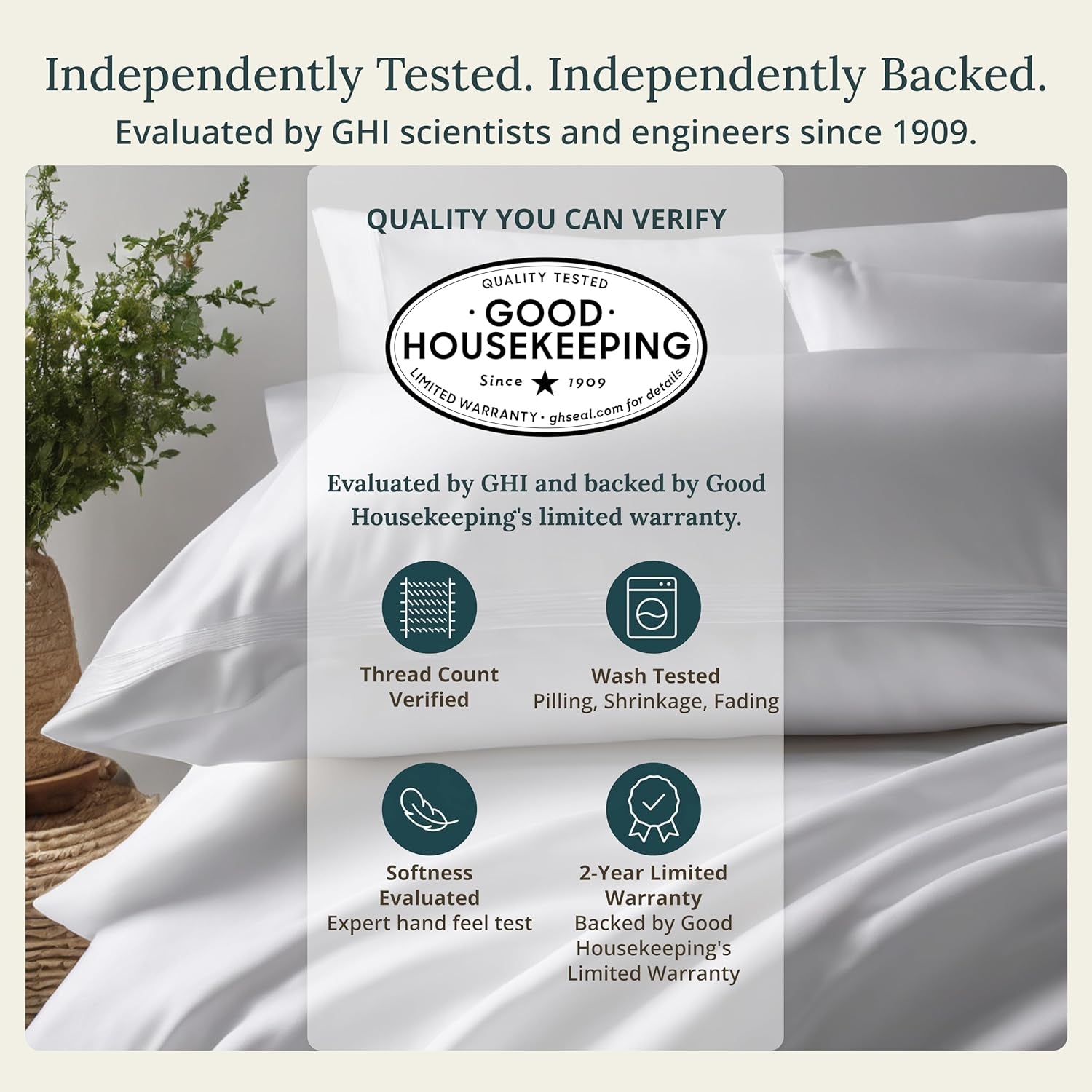 Soft Natural 100% Cotton Sateen Bed Sheets Queen Size, 4 Pc Set, Dark Grey | Backed by Good Housekeeping Seal, Light & Breathable for Hot Sleepers, 14" Deep Pocket, All-Around Elastic, Durable