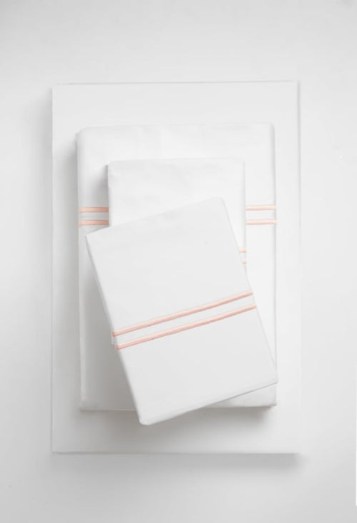 100% Cotton Percale Double Marrow Stitch Hem Sheet Set Queen Size, English Rose, 4 Piece Hotel-Style Tailored Deep Pocket Bedding, Crisp Cool All-Season Breathable Sheets, Long-Staple Combed Cotton