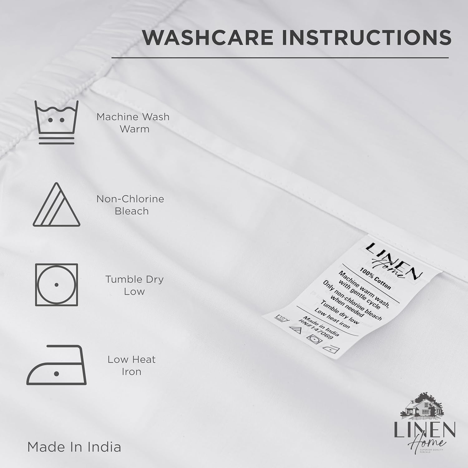 100% Cotton Percale Double Marrow Stitch Hem Sheet Set Queen Size, Olive Green, 4 Piece Hotel-Style Tailored Deep Pocket Bedding, Crisp Cool All-Season Breathable Sheets, Long-Staple Combed Cotton