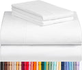 Queen Size Sheet Set, Cooling & Soft Deep Pocket Bed Sheets, 4PC |  Silky Fitted Sheet & Pillowcase Sets, Breathable Hotel Luxury Bedding for Mattress Wrinkle Free, White