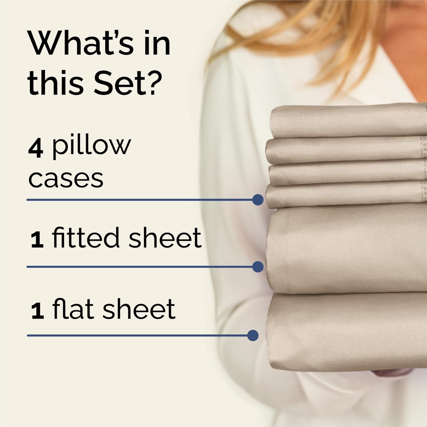 King 6 Piece Bed Sheet Set - Comfy, Breathable & Cooling Sheets - Cream | Ultra Soft Hotel Luxury Bedding Set W/ 8-16 Inch Deep Pockets - 1 Flat & 1 Fitted Sheet & 4 Pillowcases - Wrinkle & Fade Free
