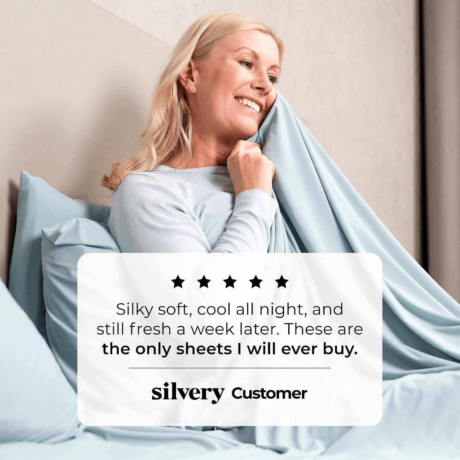Silver Infused Bed Sheets Set - Ultra-Soft Temperature-Regulating Fabric with Self-Cleaning Technology™ That Stays Fresh 3X Longer for Hygienic Sleep