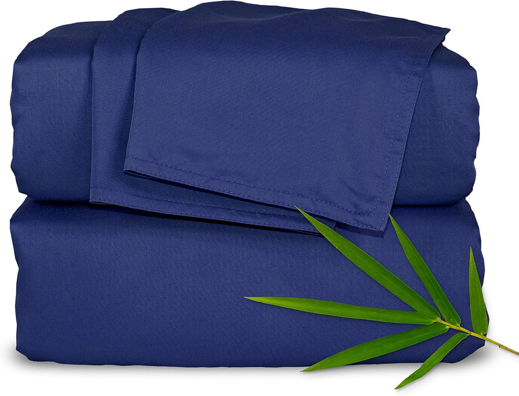 King Sheets, Genuine 100% Organic Viscose Derived from Bamboo Bed Sheet Set, Luxuriously Soft & Cooling, Double Stitching, 2 Year Quality Promise (King, Cobalt Blue)