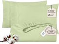 Royale Linen Fitted Sheet with Pillowcases - Queen Fitted Sheets with 2 Pillowcase - 300 Thread Count 100% Organic Cotton - Fit Mattress up to 18" Deep - Soft & Breathable - Sage Green (No Flat Sheet)