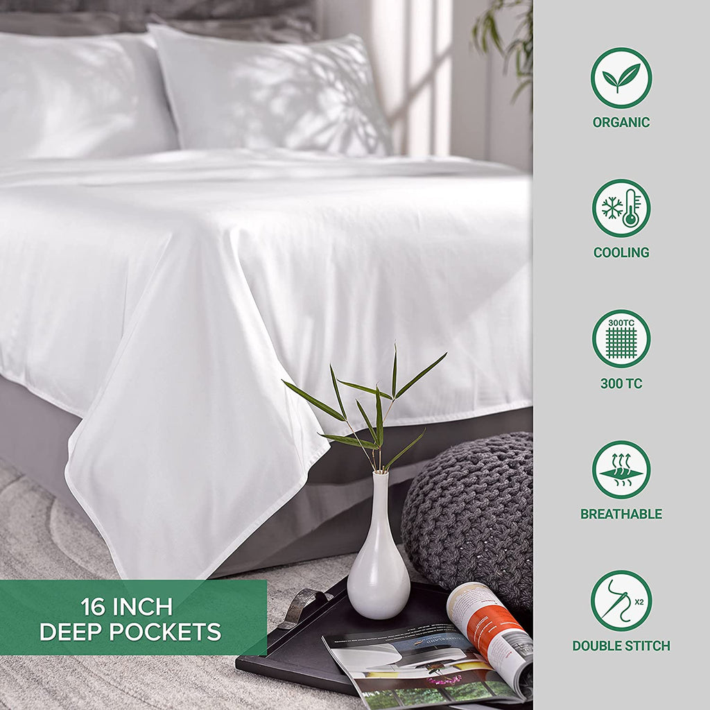 King Sheets, Genuine 100% Organic Viscose Derived from Bamboo Bed Sheet Set, Luxuriously Soft & Cooling, Double Stitching, 2 Year Quality Promise (King, Cobalt Blue)