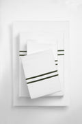 100% Cotton Percale Double Marrow Stitch Hem Sheet Set Queen Size, Olive Green, 4 Piece Hotel-Style Tailored Deep Pocket Bedding, Crisp Cool All-Season Breathable Sheets, Long-Staple Combed Cotton