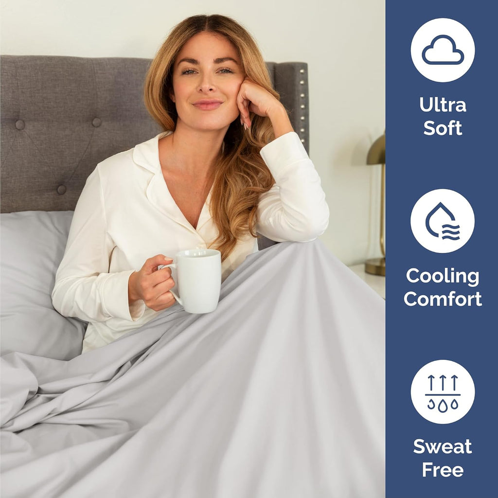King Size 4 Piece Sheet Set - Breathable & Cooling Sheets - French Grey | Hotel Luxury Bed Sheets for Women & Men, Deep Pockets, Easy-Fit, Extra Soft and Wrinkle Free Sheets, Oeko-Tex Bed Sheet Set