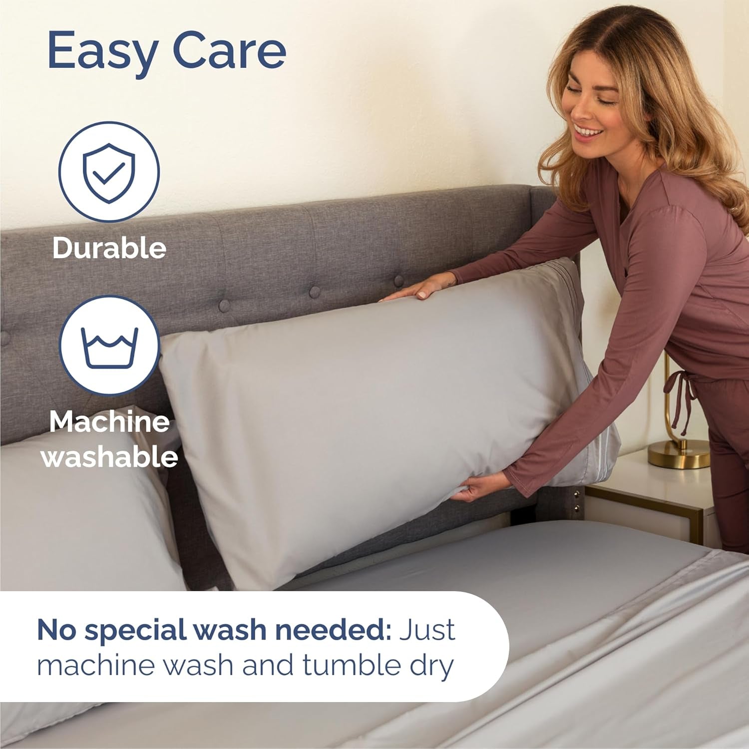 Queen Size 4 Piece Sheet Set - Breathable & Cooling Sheets - Light Grey | Hotel Luxury Bed Sheets for Women & Men, Deep Pockets, Easy-Fit, Extra Soft and Wrinkle Free Sheets, Oeko-Tex Bed Sheet Set