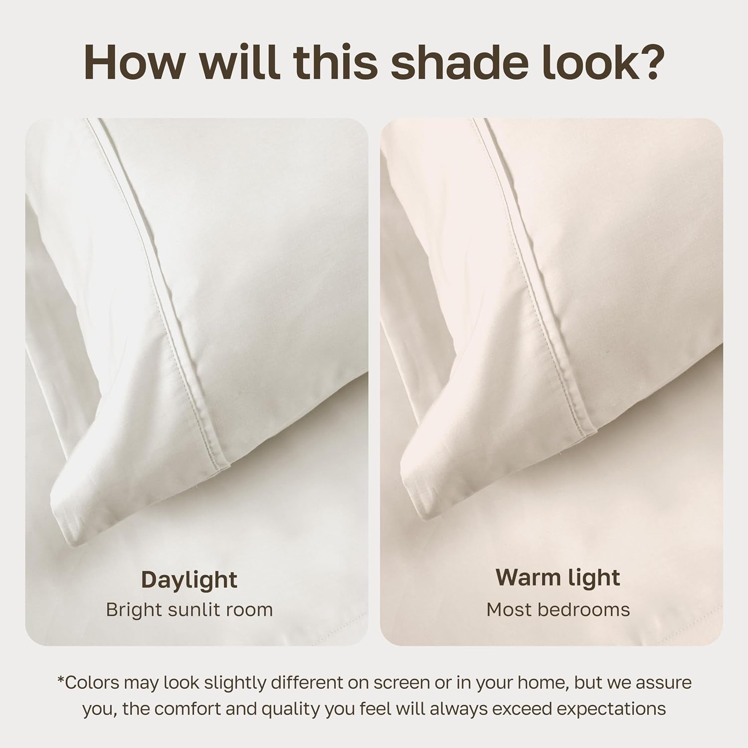 100% Cotton Sateen Deep Pocket Queen Sheets Set | 400 Thread Count Backed by Good Housekeeping Seal, 16" Deep Pocket, All-Around Elastic, Easy Care - Ivory (Pale Tone)