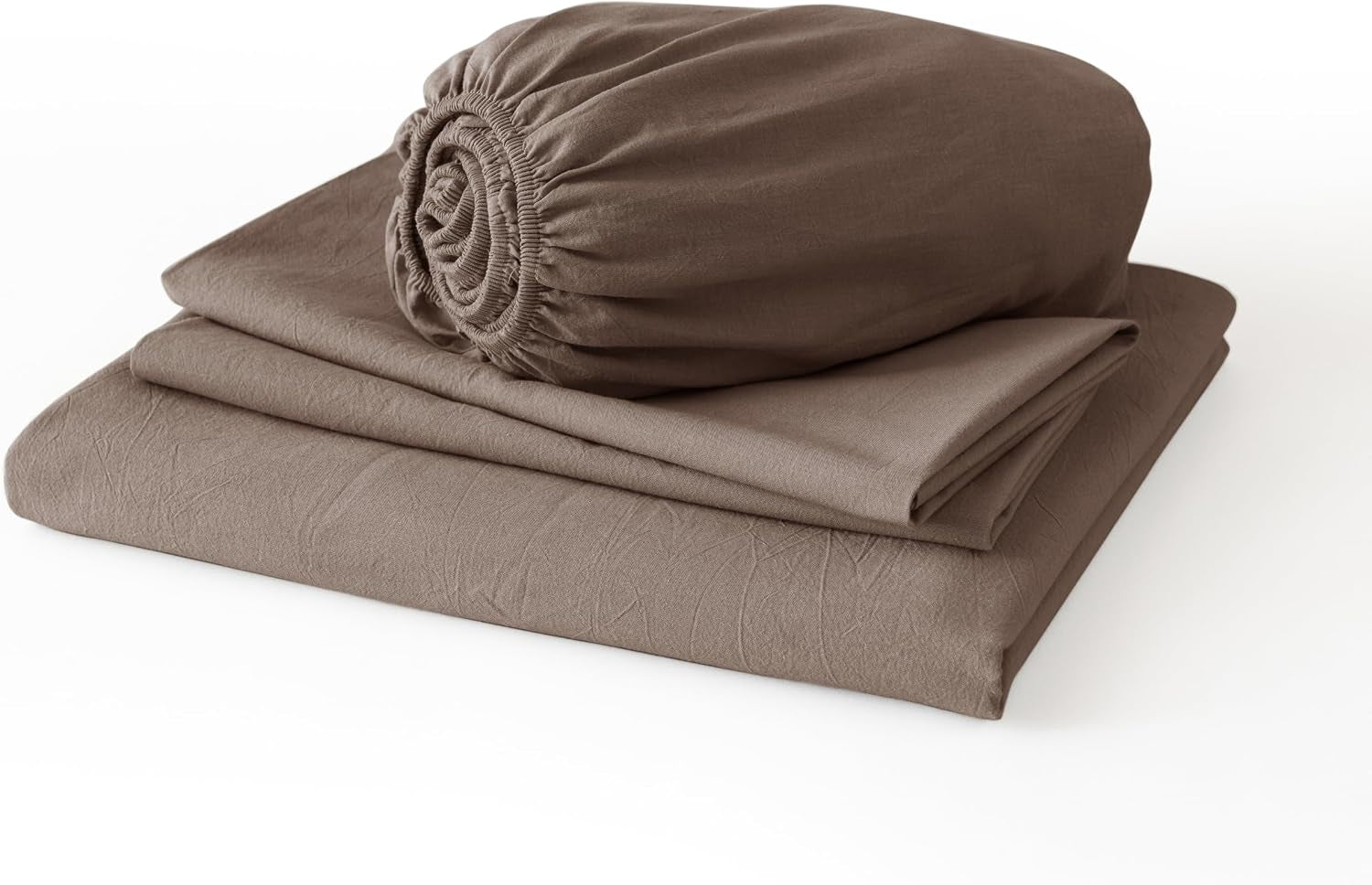King Washed Cotton Sheet Set, 4-Piece, Relaxed Linen Feel | Deep Pocket Fits Mattresses up to 17". Flat Sheet & 2 Pillowcases. Naturally Soft & Breathable. Machine Washable.