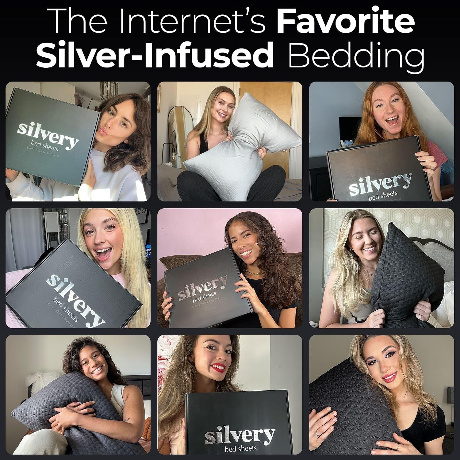 Silver Infused Bed Sheets Set - Ultra-Soft Temperature-Regulating Fabric with Self-Cleaning Technology™ That Stays Fresh 3X Longer for Hygienic Sleep
