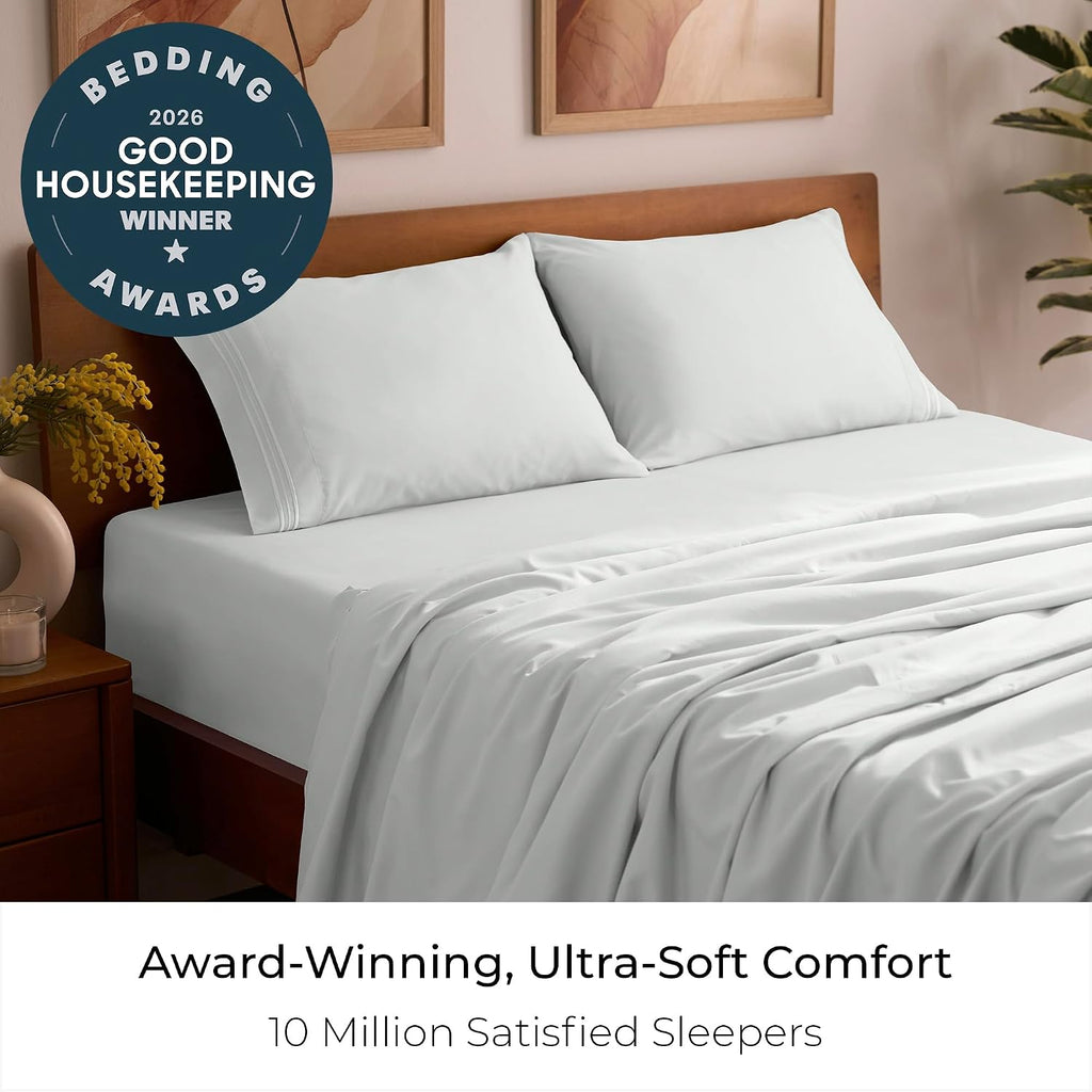 Queen Sheets Set - 4 PC Iconic Collection Bedding | Hotel Luxury, Extra Soft, Cooling Bed Sheets - Wrinkle, Fade, Stain Resistant (Queen, Ivory)