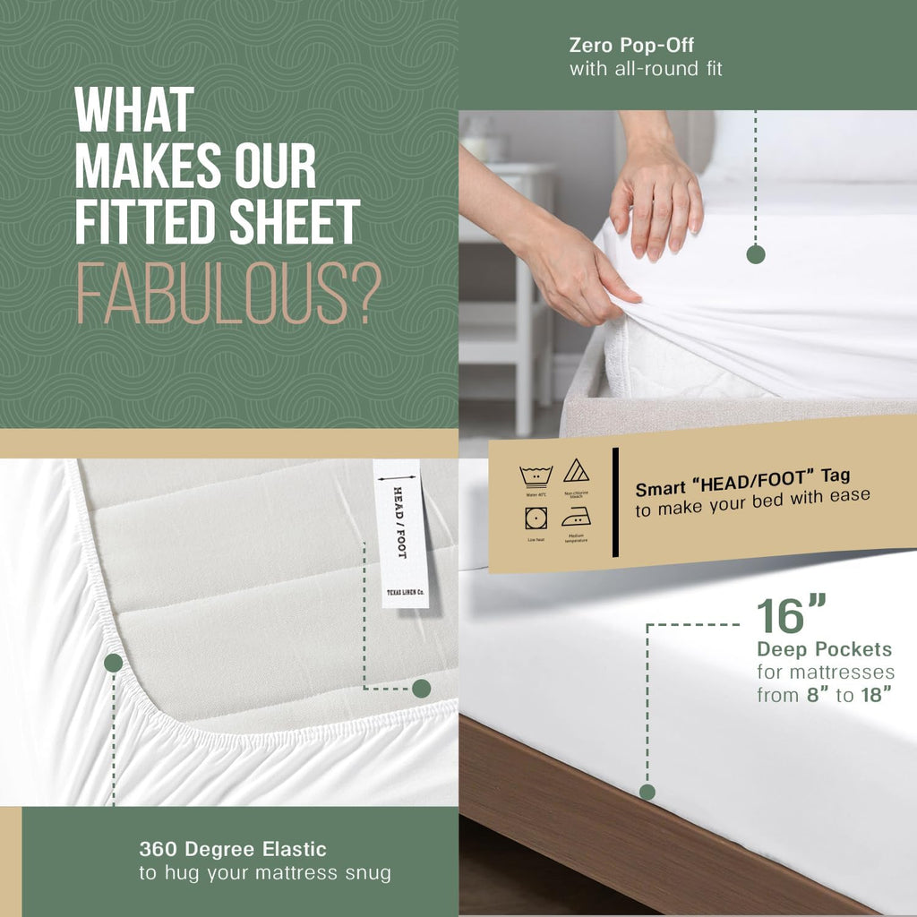 100% Organic Cotton Sheets King Size - 4 PC Organic Cotton King Percale Weave Sheet Set, Soft, Cooling, Crisp & Breathable, 16" Deep Pocket Hotel Quality Bedding Set - Dark Grey