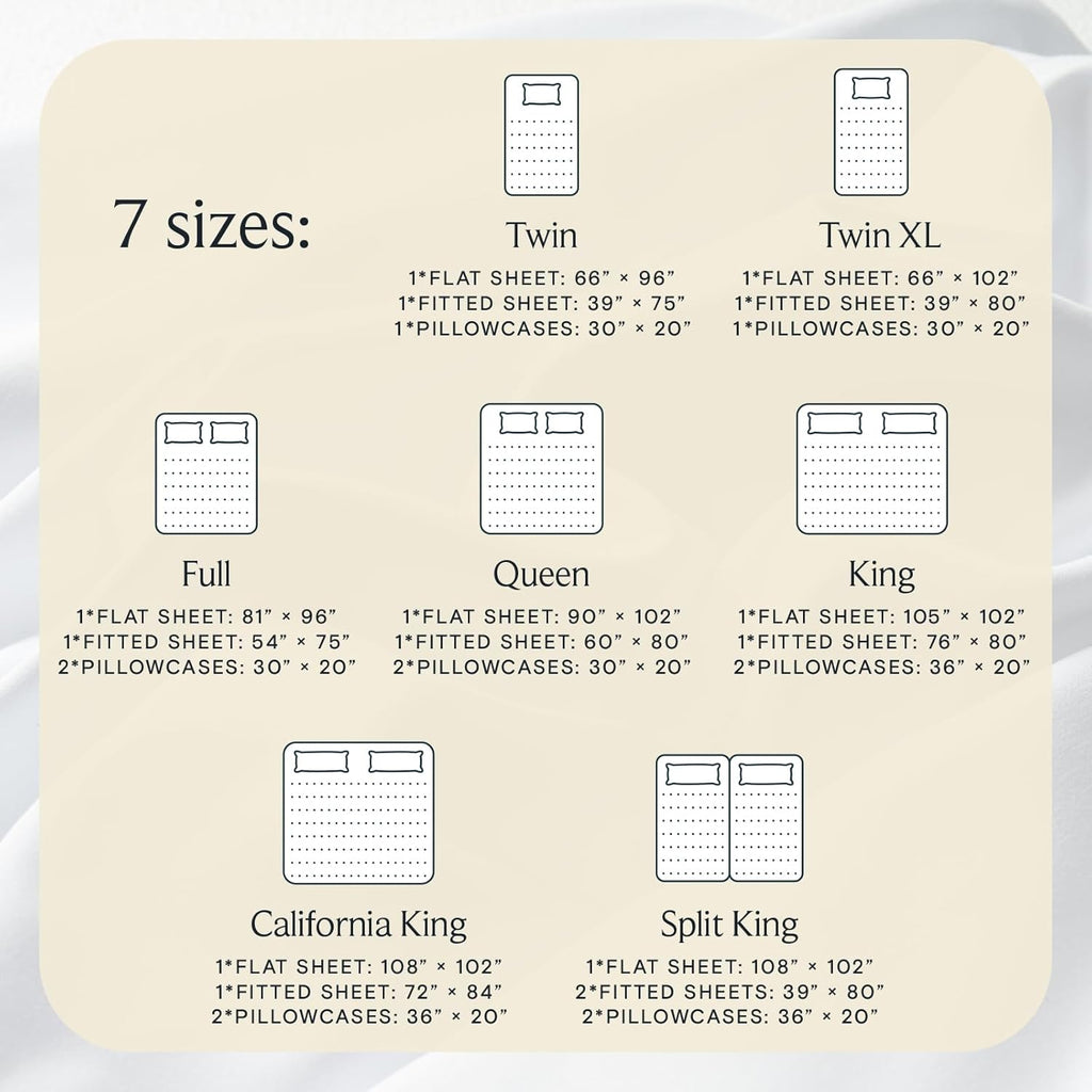 Queen Size Sheet Set, Cooling & Soft Deep Pocket Bed Sheets, 4PC |  Silky Fitted Sheet & Pillowcase Sets, Breathable Hotel Luxury Bedding for Mattress Wrinkle Free, White