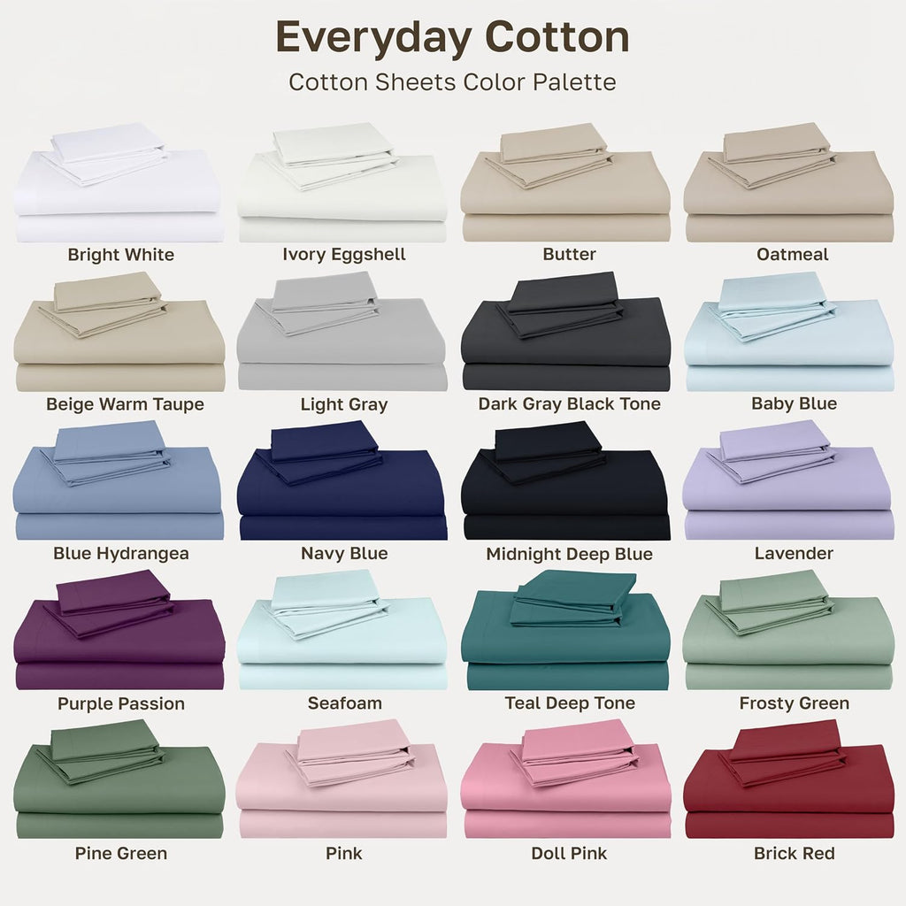 Soft Natural 100% Cotton Sateen Bed Sheets Queen Size, 4 Pc Set, Dark Grey | Backed by Good Housekeeping Seal, Light & Breathable for Hot Sleepers, 14" Deep Pocket, All-Around Elastic, Durable