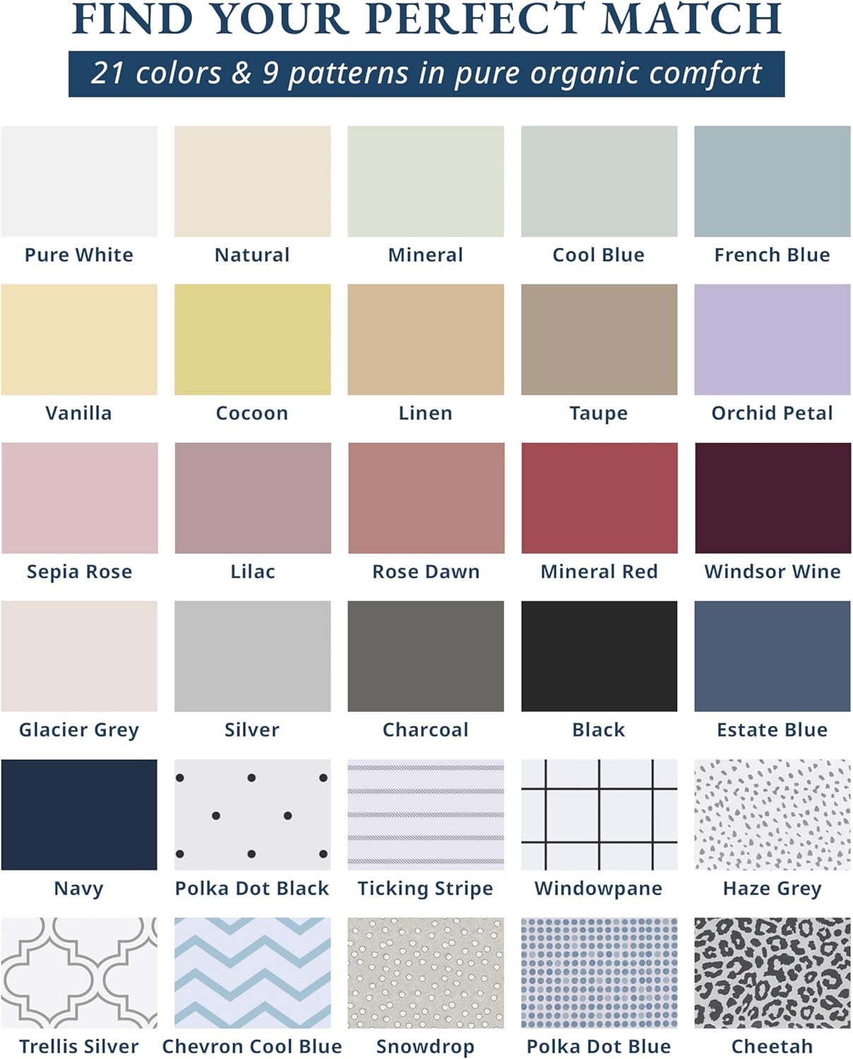 100% Organic Cotton Twin Sheets, Soft & Comfy Percale Weave Mercerized Fully Elasticized Reinforsed Seam Naturally Temperature Regulating Cotton Sheets Twin- Mineral