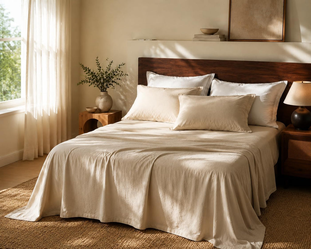 100% French Linen Sheets King,4 Pcs,18-24" Extra Deep Pocket | Soft Durable Linen Sheets, Breathable, Anti-Tear, OEKO-TEX Certified, Easy Care Machine Washable