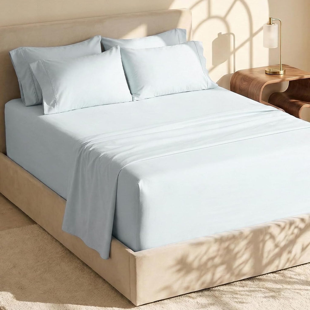 Bed Sheets, Luxury Soft 6 Piece Bed Sheet Set Extra Deep Pocket Fitted Sheets Fits Mattress up to 21", Double Brushed Bedding Sheets & Pillowcases,