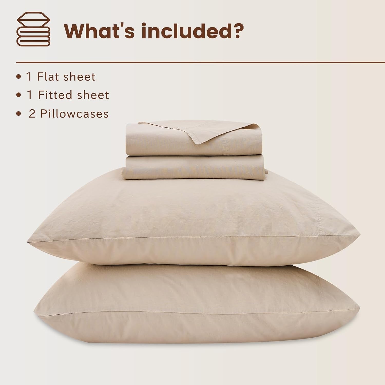 100% French Linen Queen Bedding Set – 18-24" Extra Deep, 4-Piece | Soft & Durable, Breathable & Cooling, Flax Linen Sheet, OEKO-TEX Certified, Moisture Wicking, Easy Care, Machine Washable
