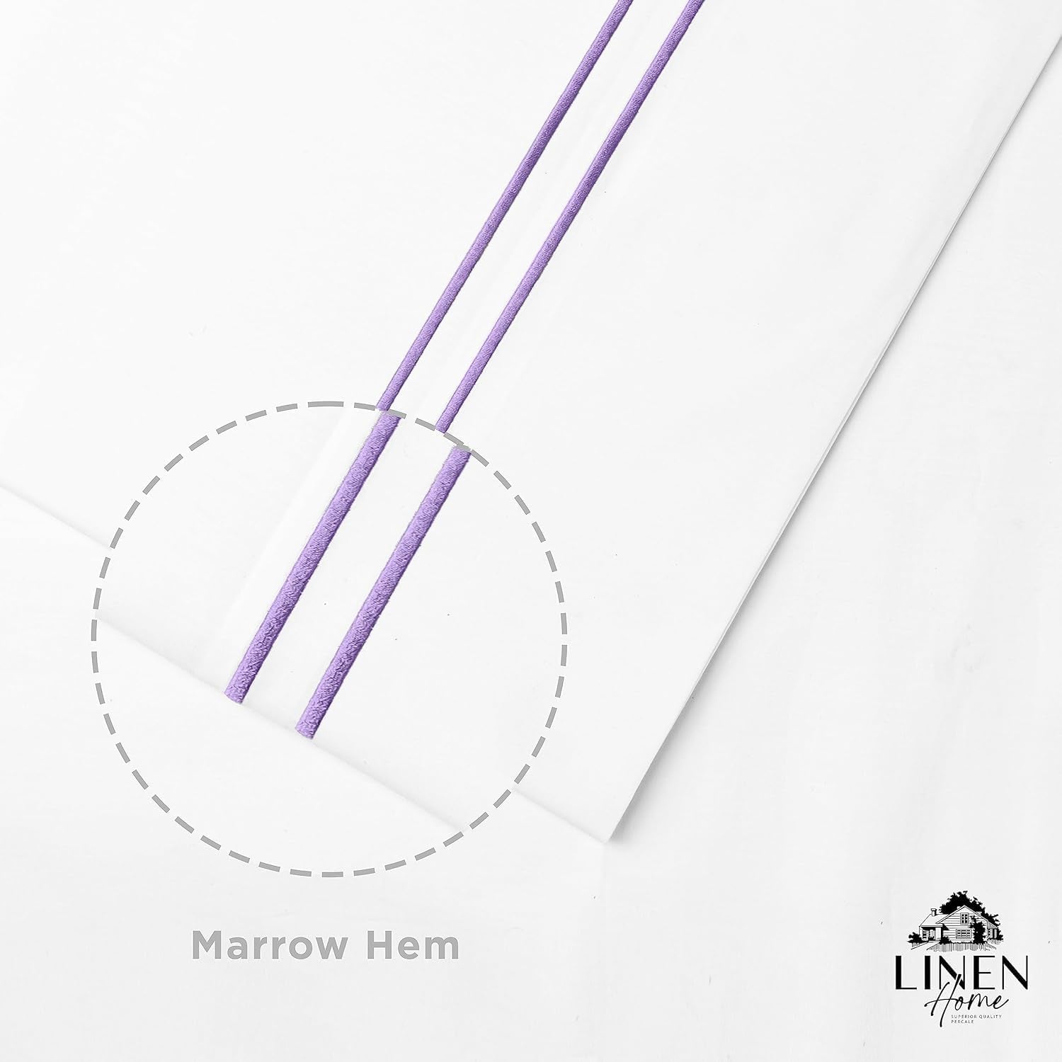 100% Cotton Percale Double Marrow Stitch Hem Sheet Set Queen Size, Mauve Lavender, 4 Piece Hotel-Style Tailored Deep Pocket Bedding, Crisp Cool All-Season Breathable Sheets, Long-Staple Combed Cotton