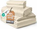 Queen Bed Sheets 100% Egyptian Cotton Sateen - Ivory | Sheets Queen Size Bed Set - 4-Piece Set, for a Luxurious Night'S Sleep, for Guests and Everyday Use, Luxe Sheen,
