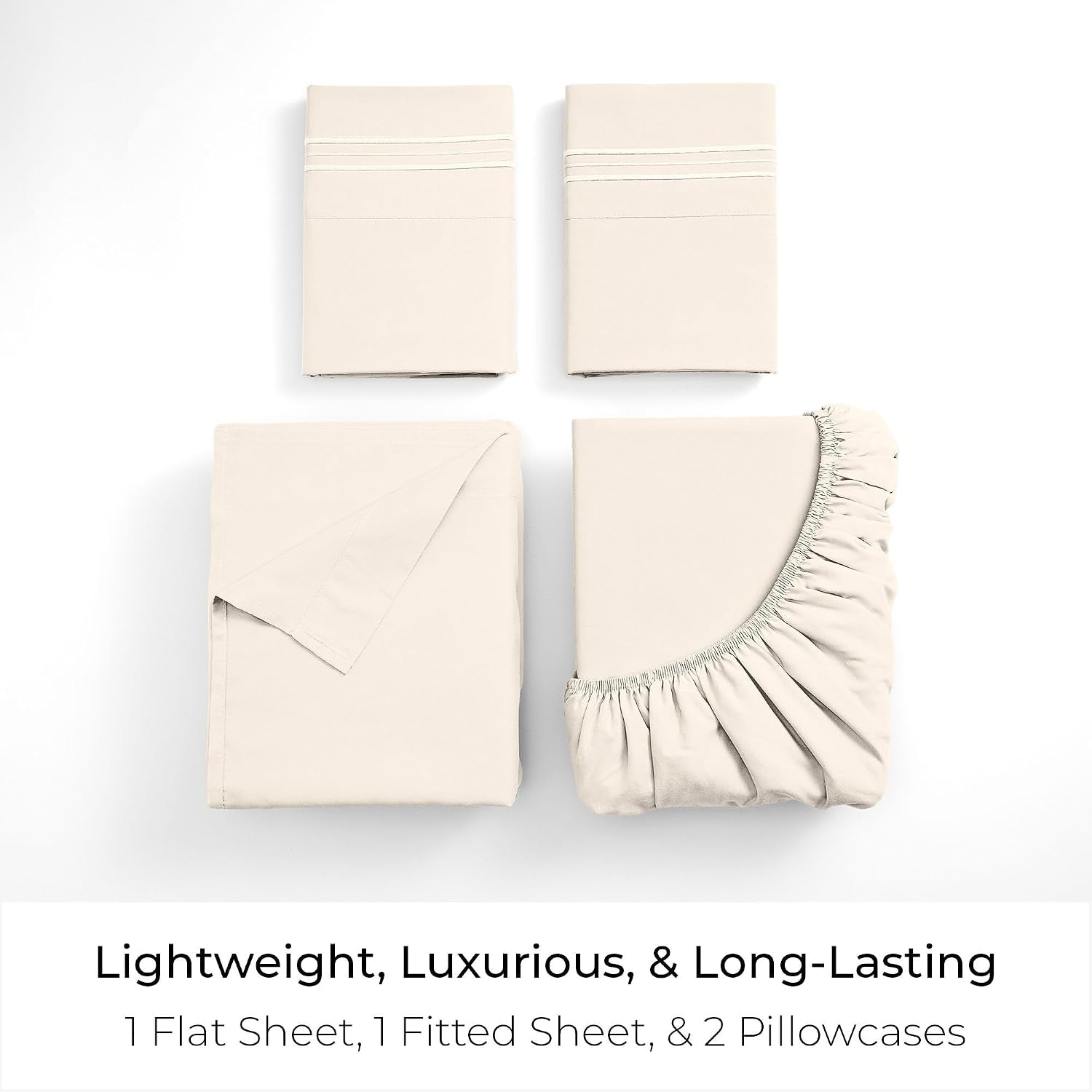 Iconic 4-Piece, Ultra Soft Sheet Set (Queen, Golden Ivory) | 10M+ Sleepers. Lab-Tested: Sleeps Cool, Stays Bright, Strong, Smooth. Good Housekeeping Best Bedding, 7 Yrs Running.