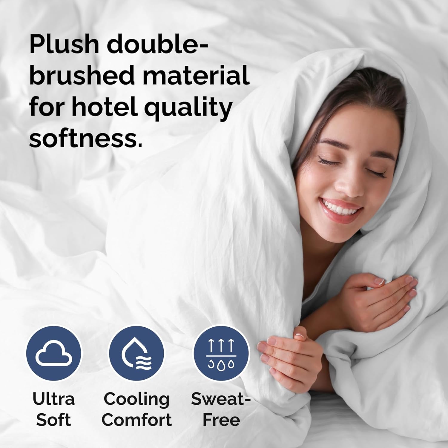 Duvet Cover Full Size - Extra Soft 3 Piece with Zipper Closure - White | Extra Soft, Breathable, Full Duvet Cover 80" X 90" with 2 Pillow Shams, Zipper Closures & Ties, Women, Men, Kids & Teens