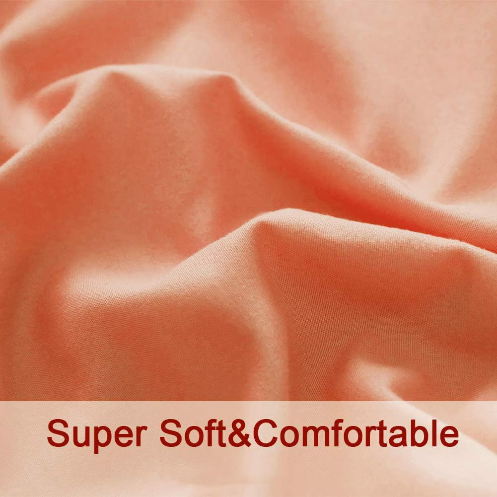 Bed Sheet Set Super Soft Microfiber 1800 Series Luxury Egyptian Sheets 16-Inch Deep Pocket Wrinkle and Hypoallergenic-4 Piece (Coral, Queen)