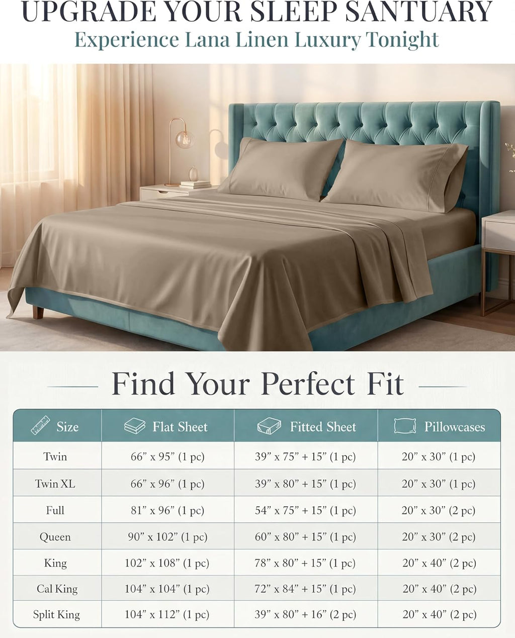 Queen Sheets - 450TC 100% Long-Staple Cotton Sateen Weave, Taupe | Soft & Breathable Queen Sheet Set - Cooling, Silky, Snug 15 Inch Deep Pocket, Hotel Luxury, OEKO-TEX Certified