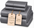 Egyptian Cotton Sheets Queen Size, 100% Cotton Queen Sheet Set - Charcoal | 4-Piece 800 Thread Count, OEKO TEX Certified, Sateen Weave Cooling Sheets with 15" Deep Pocket Fitted Sheet & Pillowcase Sets