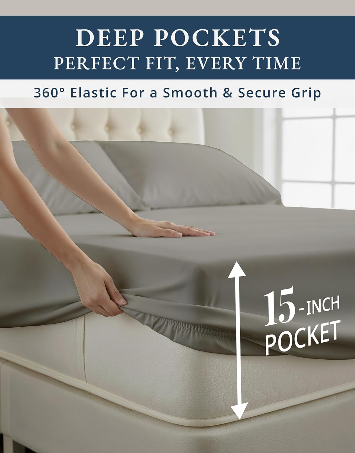 Queen Sheet Set 100% Egyptian Cotton Sateen - Charcoal | Queen Bed Sheets - 4-Piece Set, for a Luxurious Night'S Sleep, for a Silky Hotel-Style Bed, Styles a Master Bedroom